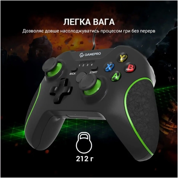 Купити Геймпад GamePro MG450B PC/PS3/Android Black-Green (MG450B) - фото 10
