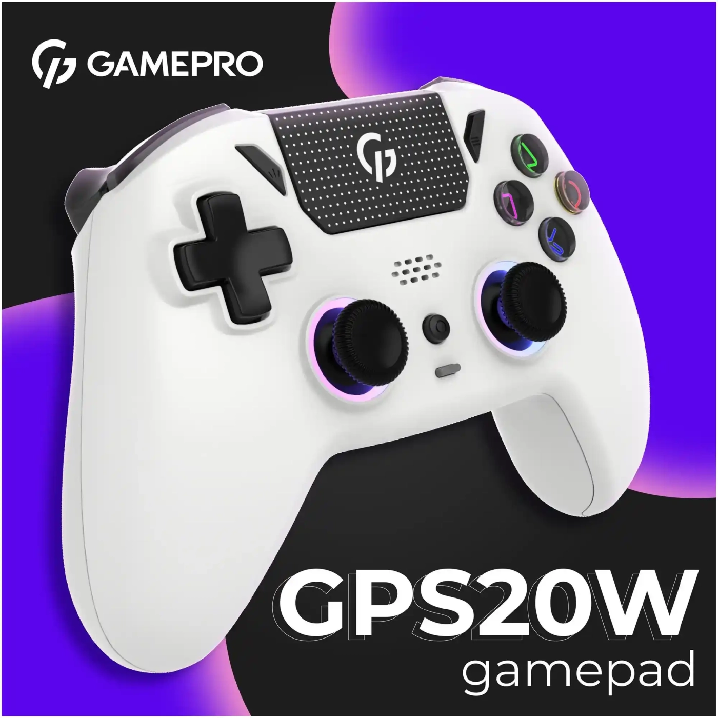 Купить Геймпад GamePro с зарядной станцией 2.4G/BT 5.1/USB (Switch/PC/PS/iOS/Android) RGB White (GPS20W) - фото 4
