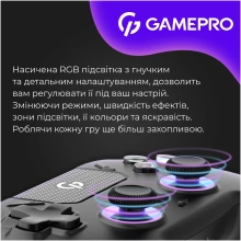 Купить Геймпад GamePro с зарядной станцией 2.4G/BT 5.1/USB (Switch/PS/PC/iOS/Android) RGB Black (GPS20BDOC - фото 3