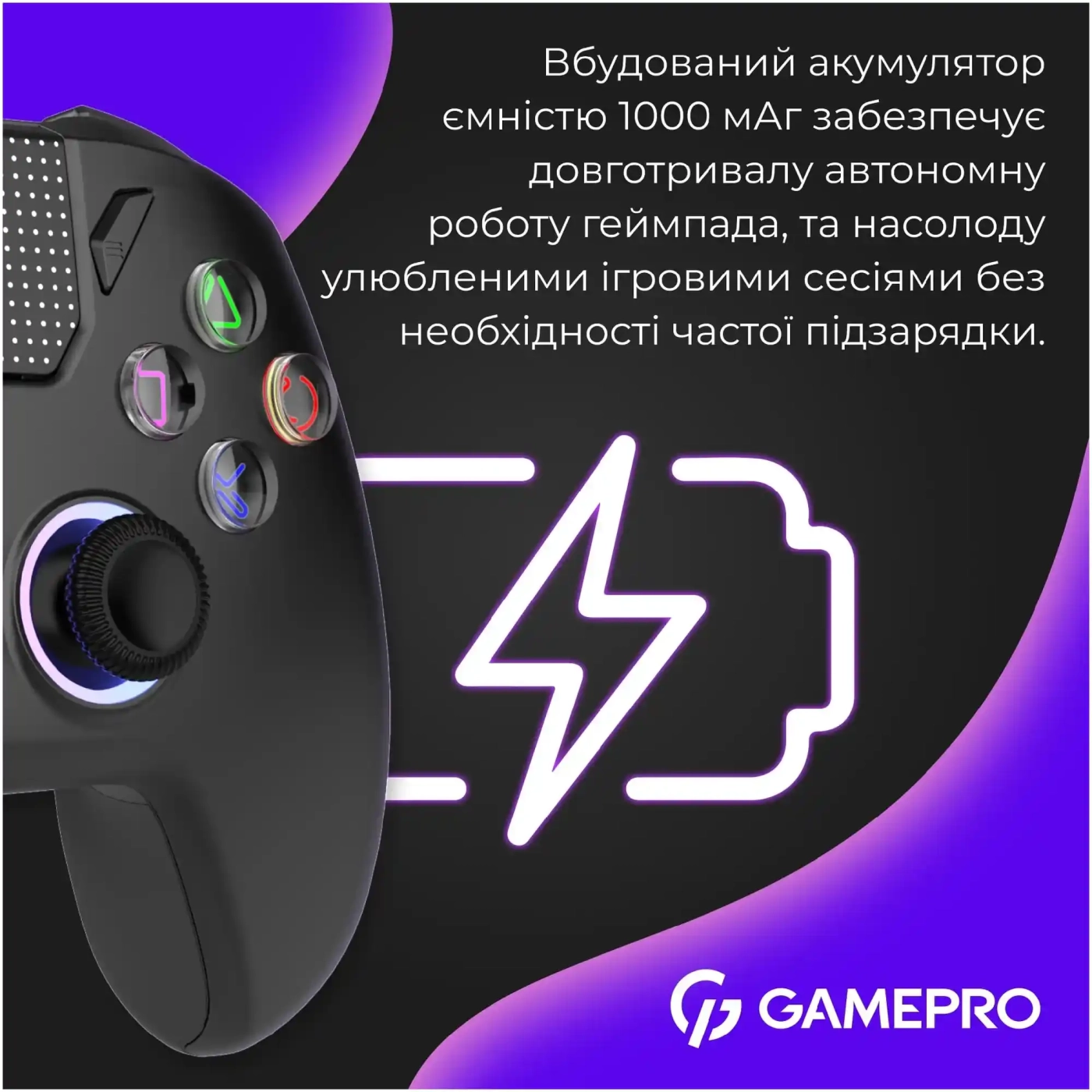 Купить Геймпад GamePro с зарядной станцией 2.4G/BT 5.1/USB (Switch/PS/PC/iOS/Android) RGB Black (GPS20BDOC - фото 5
