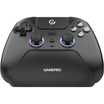 Купити Геймпад GamePro із зарядною станцією 2.4G/BT 5.1/USB (Switch/PS/PC/iOS/Android) RGB Black (GPS20BDOC - фото 1
