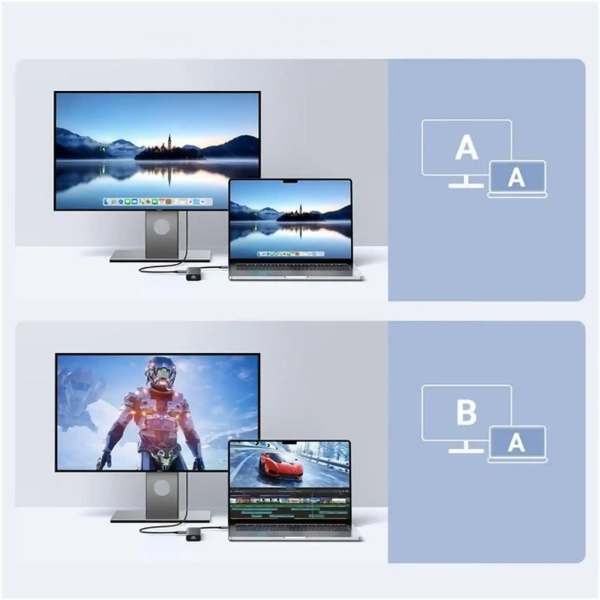 Купити USB-хаб Ugreen USB-C to HDMI + 2xUSB 3.2 + USB-C 3.2 + RJ45 + PD CM512 gray (45000) - фото 6