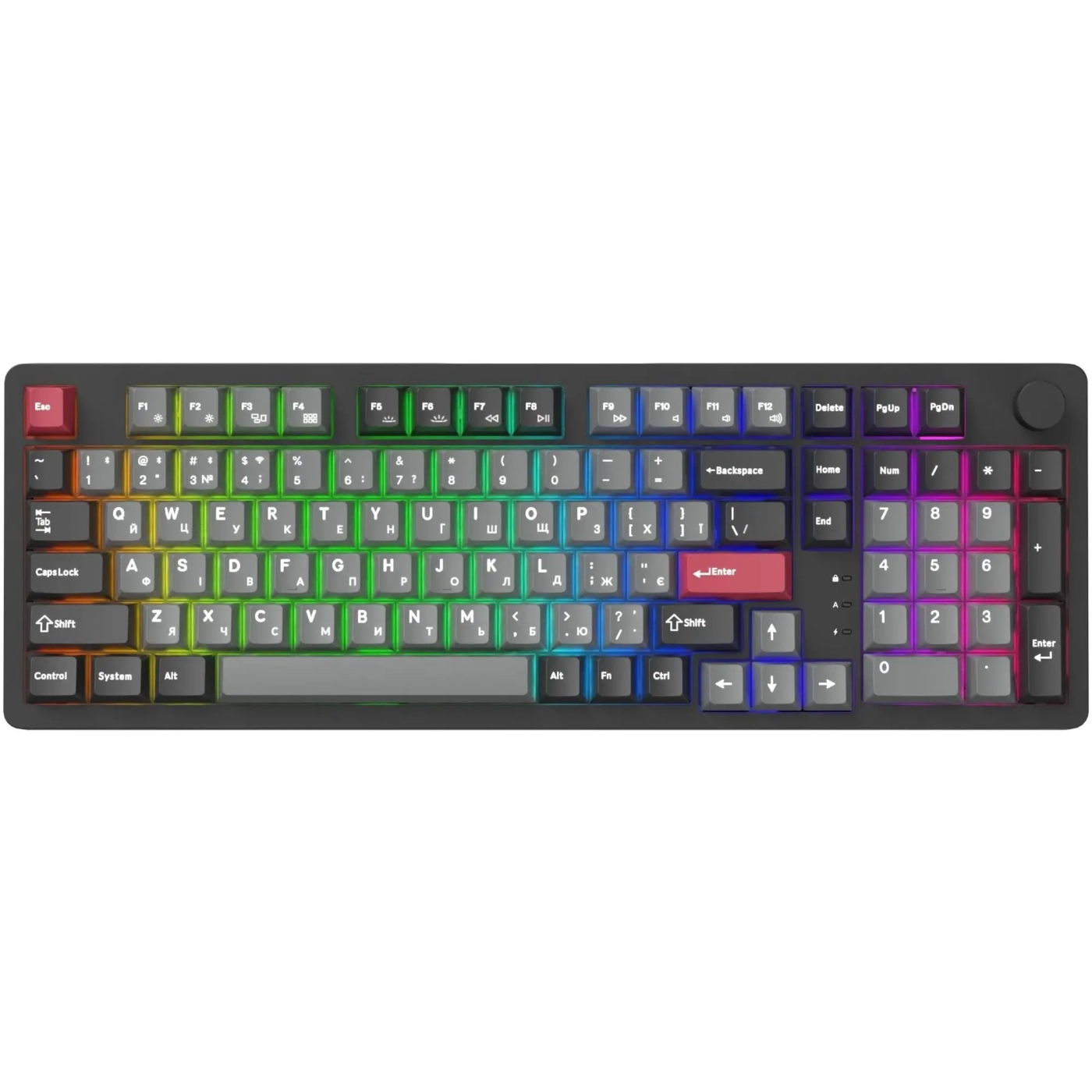 Купити Клавіатура GamePro Asgard Drakkar Keychron Super Red Switch Wireless/Bluetooth/USB-C Black (MK305BK) - фото 1