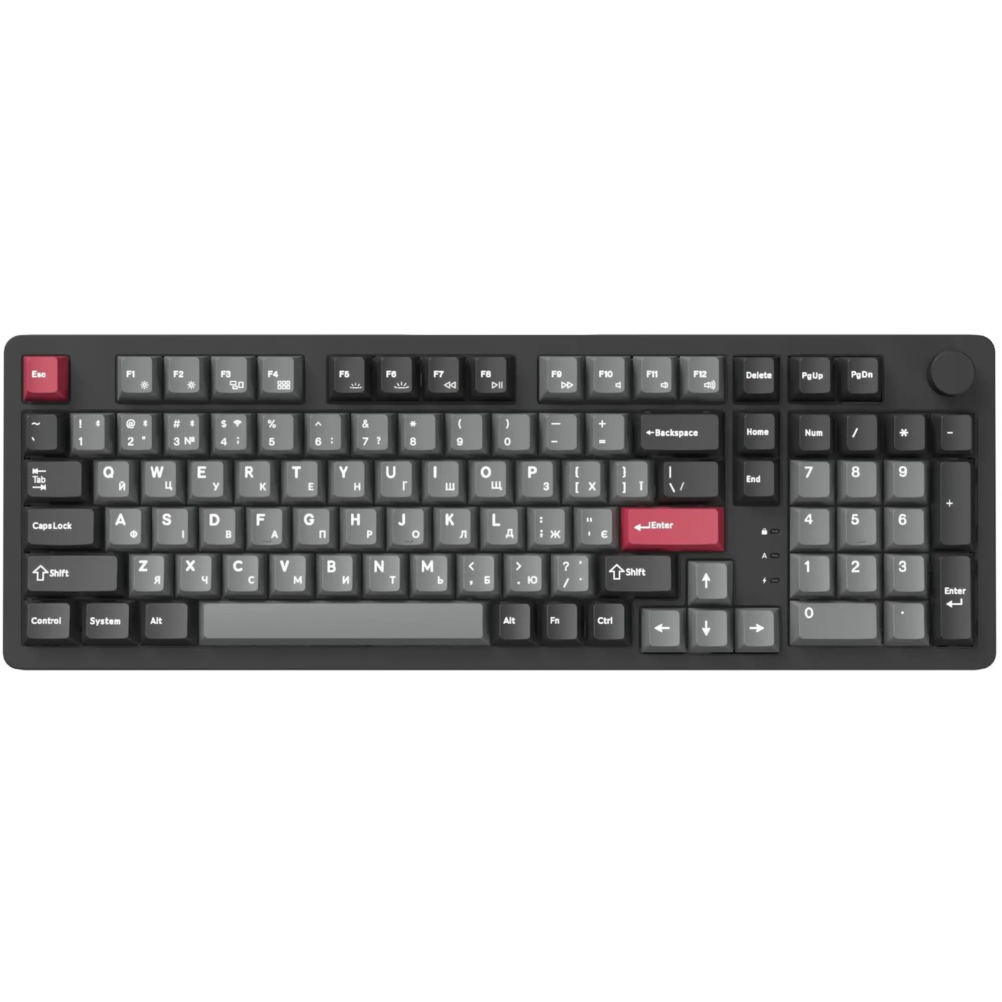 Купити Клавіатура GamePro Asgard Drakkar Keychron Super Red Switch Wireless/Bluetooth/USB-C Black (MK305BK) - фото 2