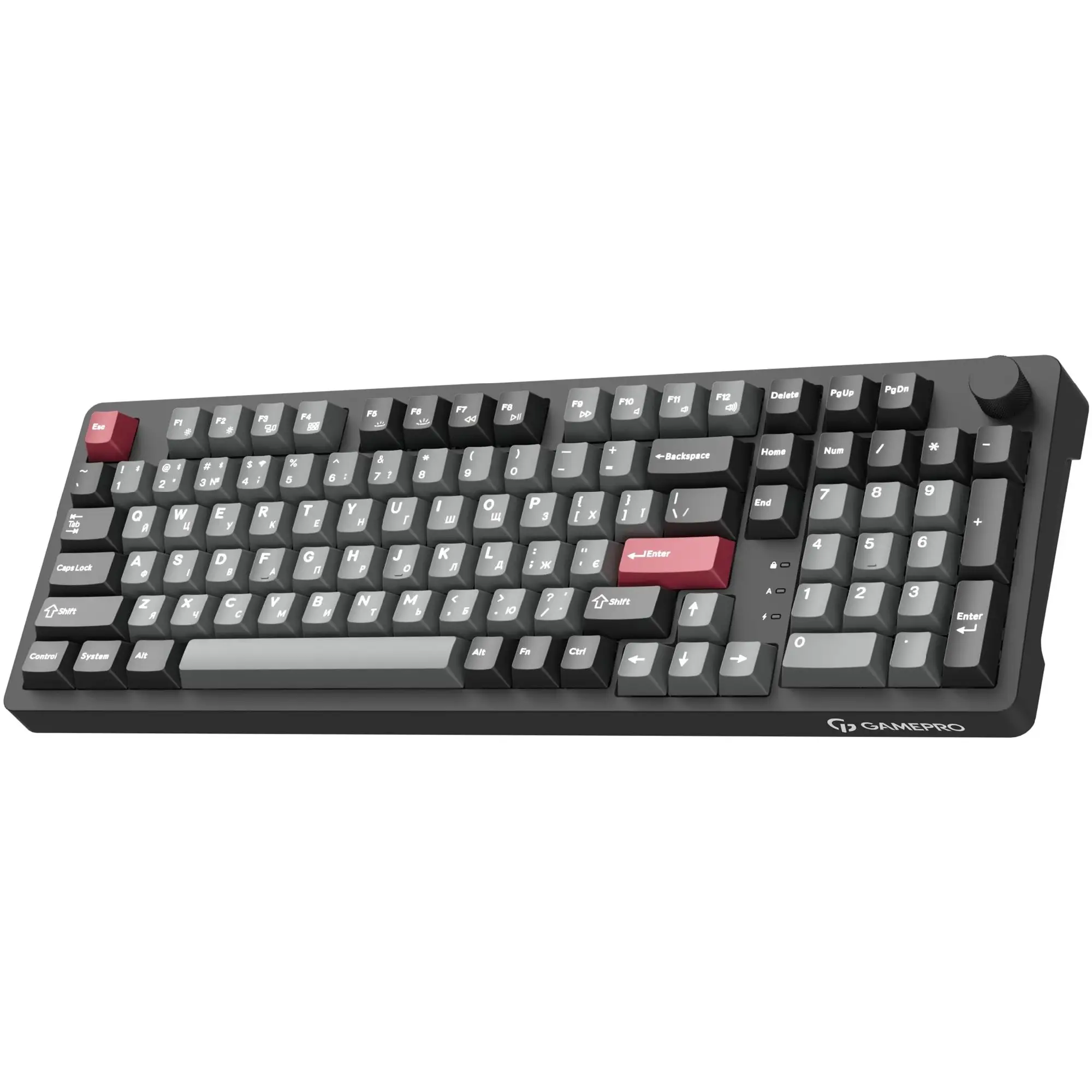 Купити Клавіатура GamePro Asgard Drakkar Keychron Super Red Switch Wireless/Bluetooth/USB-C Black (MK305BK) - фото 3