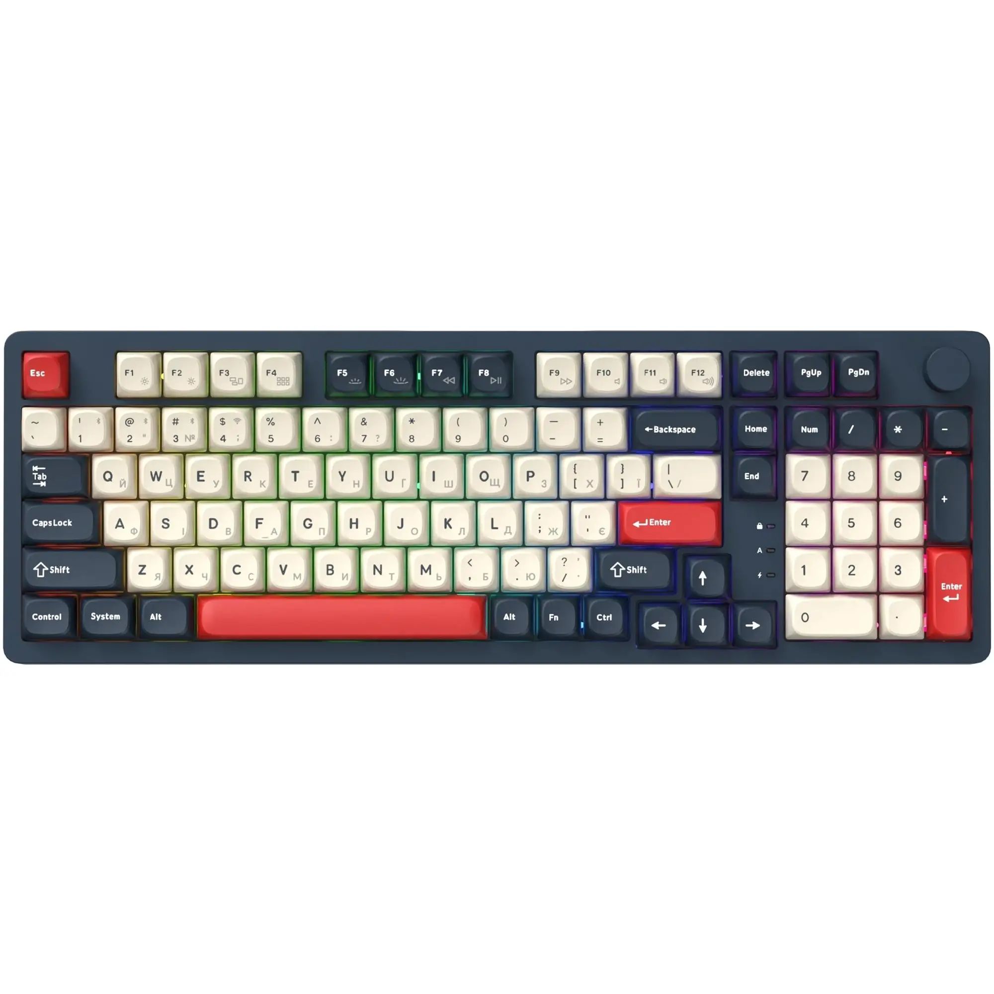 Купити Клавіатура GamePro Asgard Drakkar Keychron Super Red Switch Wireless/Bluetooth/USB-C Blue (MK305BL) - фото 1