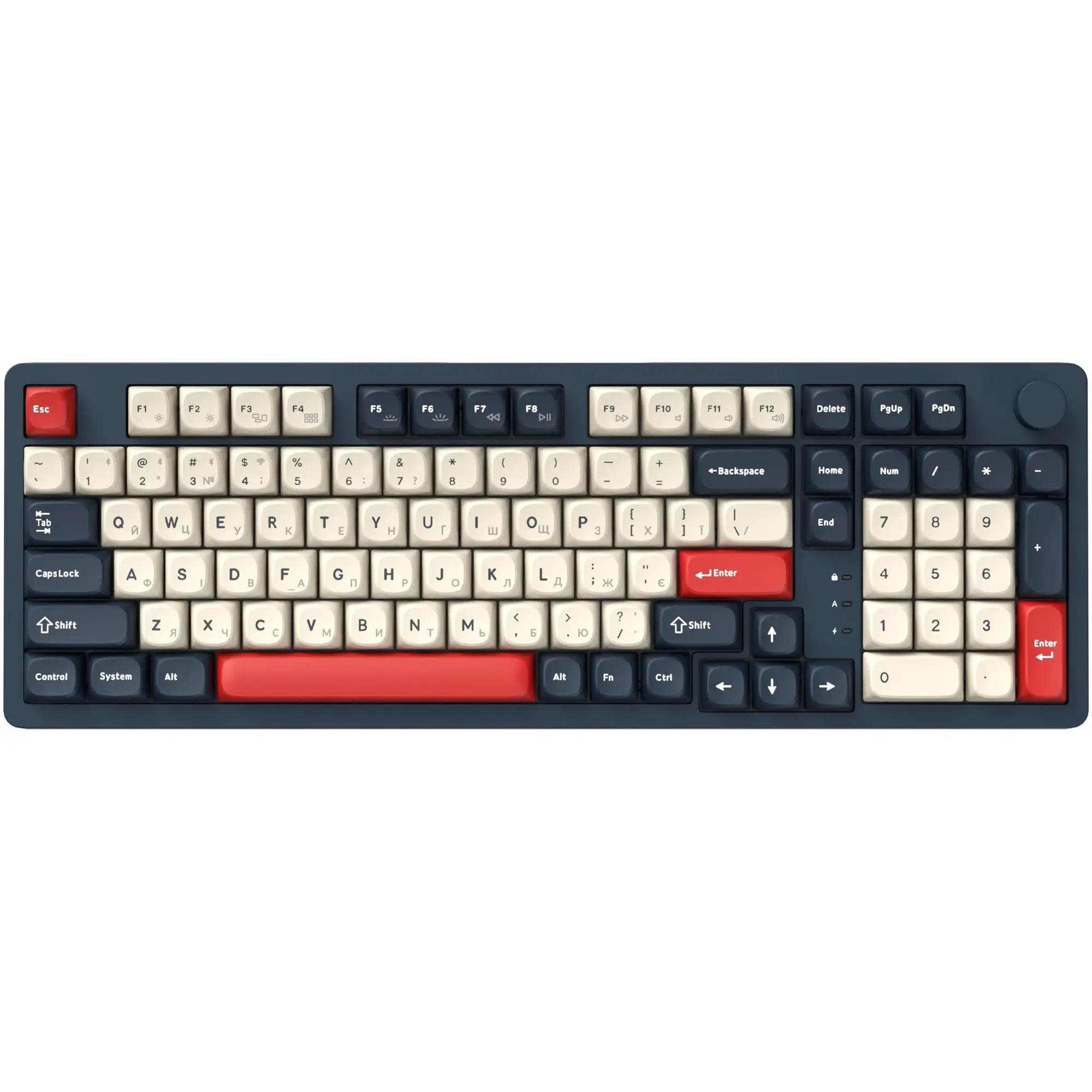 Купити Клавіатура GamePro Asgard Drakkar Keychron Super Red Switch Wireless/Bluetooth/USB-C Blue (MK305BL) - фото 2