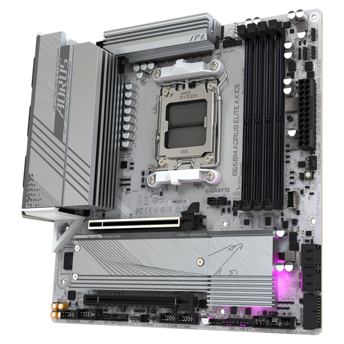 Купить Материнская плата GIGABYTE B650M AORUS ELITE AX ICE - фото 1