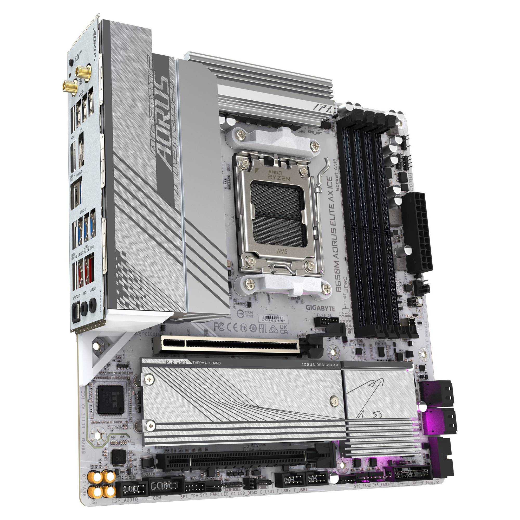 Купить Материнская плата GIGABYTE B650M AORUS ELITE AX ICE - фото 2