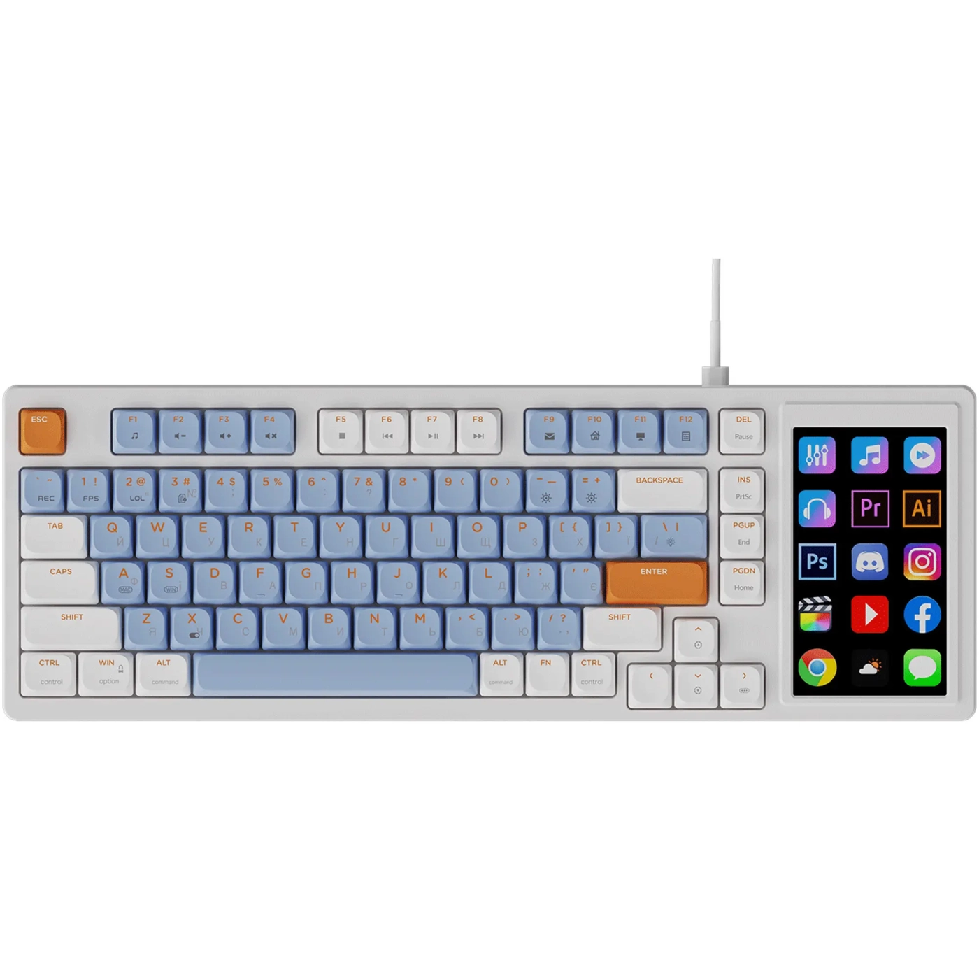 Купити Клавіатура Ajazz AKP815 Red Switch White/Blue/Orange (AKP815-R-WBO) - фото 1