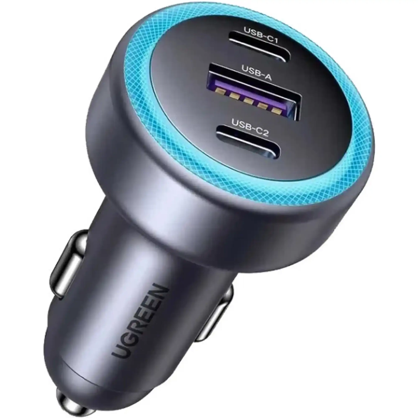 Купити Автомобильное зарядное устройство UGREEN EC307 3xUSB 30W (2xUSB-C + USB-A) QC 4.0 Gray (45843) - фото 1