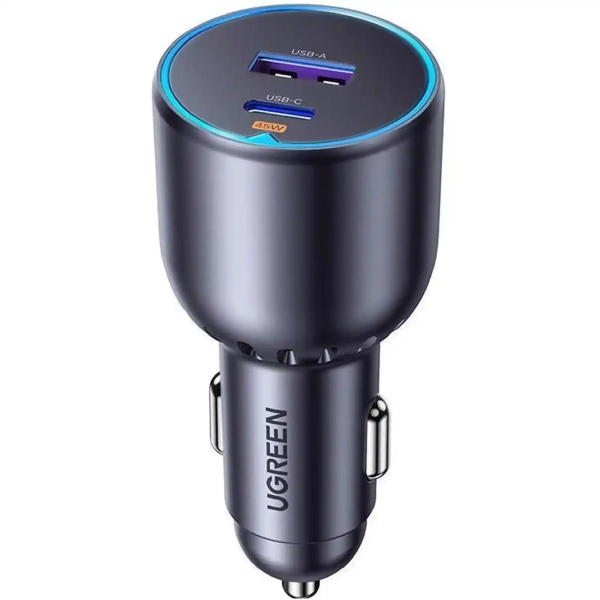 Купити Автомобильное зарядное устройство UGREEN EC701 USB-C PD + USB-A 63W Fast Car Charger Gray (35023) - фото 2