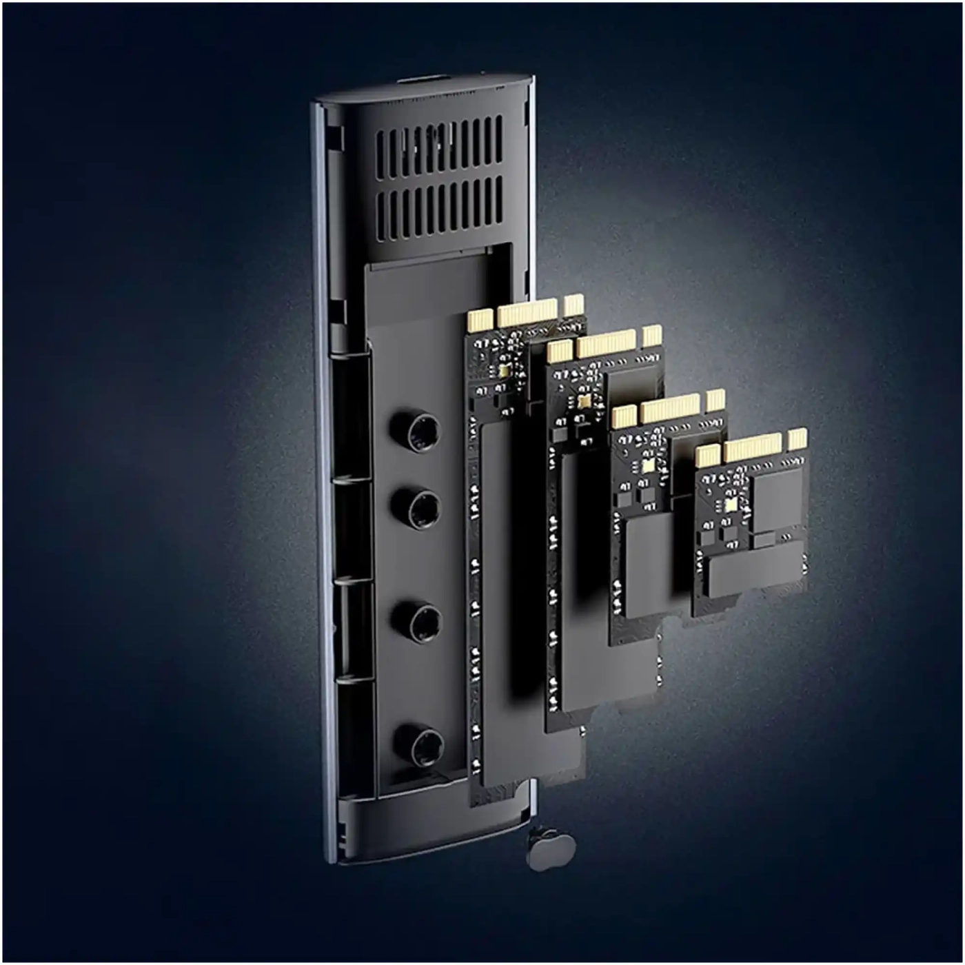 Купить Внешний карман для SSD M.2 (NVME) M-KEY UGREEN 3.1 GEN2 CM400 Gray with C to C and C to A cable (90264) - фото 3