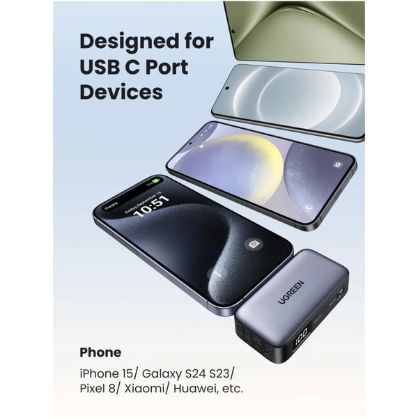 Купить Павербанк УМБ UGREEN PB503 Mini 22.5W 5000mAh Gray (UGR-35338) - фото 9