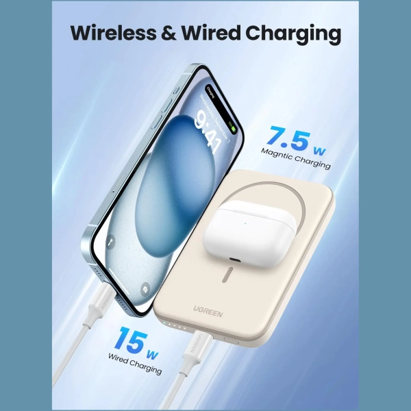 Купить Павербанк УМБ UGREEN PB560 15W 5000mAh Beige (UGR-25207) - фото 9