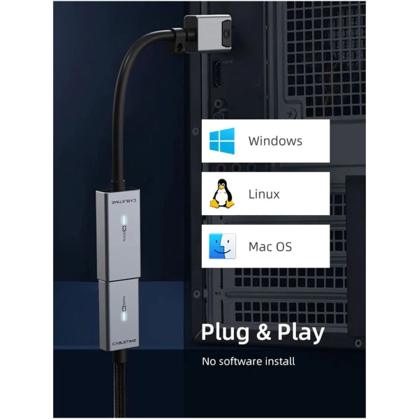Купити Адаптер Cabletime 4K 60Hz DisplayPort - HDMI Gray (CP20A) - фото 5