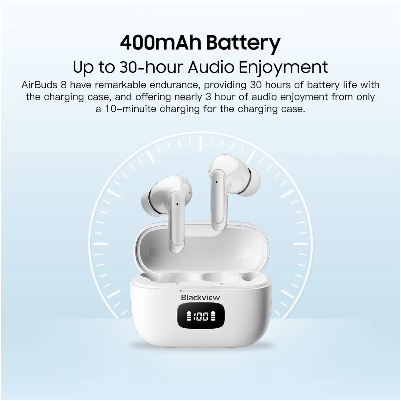 Купить Наушники BlackviewAirBuds 8 Arctic White (6931548315971) - фото 10
