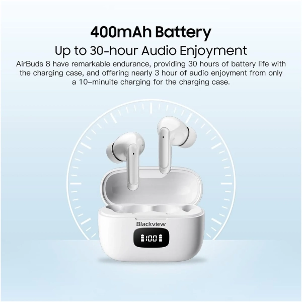 Купить Наушники BlackviewAirBuds 8 Arctic White (6931548315971) - фото 10