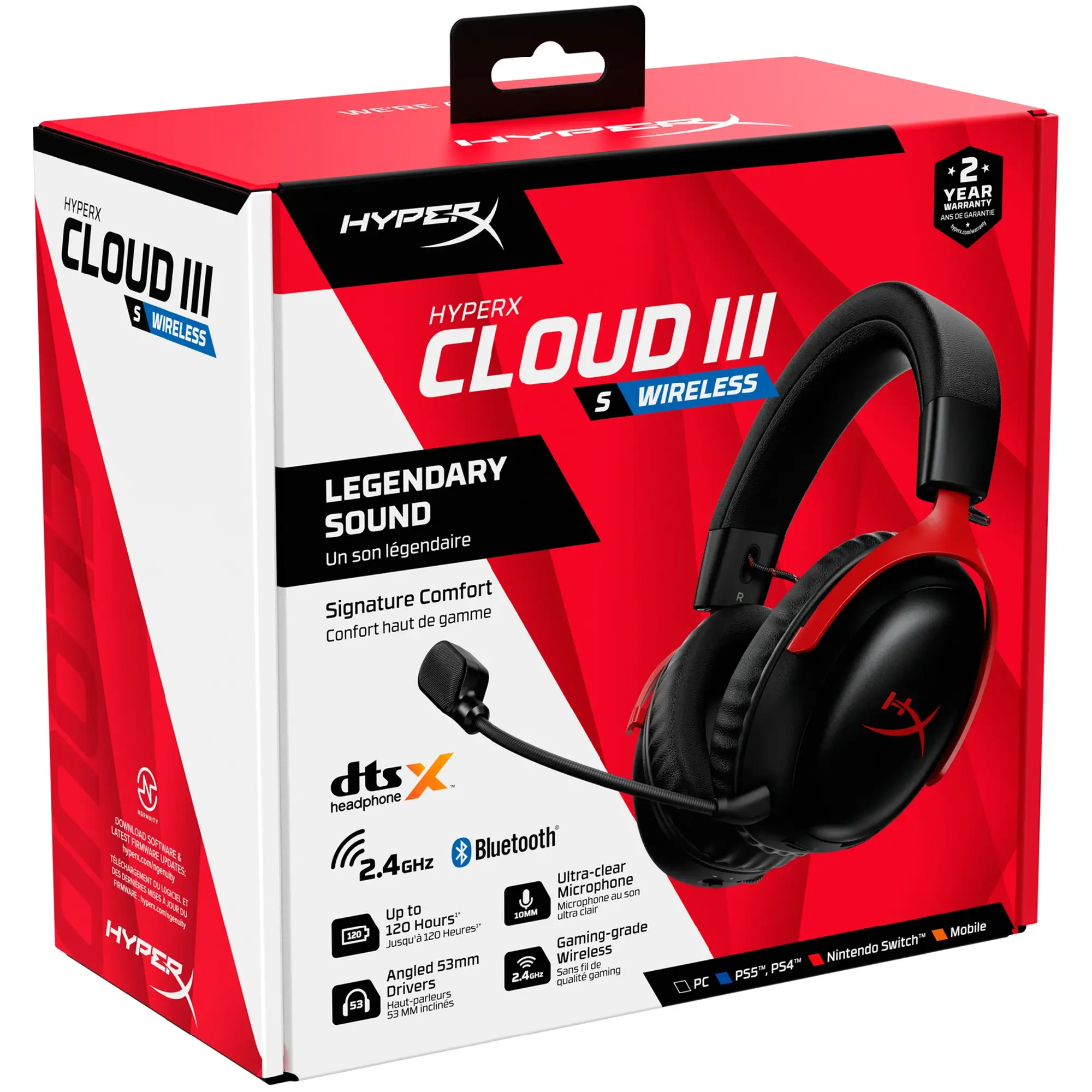 Купить Наушники HyperX Cloud III S Wireless/USB-A/USB-C Black/Red (A59Z0AA) - фото 8