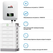 Купити Система зберігання енергії Afore SV-1AF12K1-HDY30.72K1 12kW 30.7kWh 1BAT LiFePO4 6000 циклів - фото 2