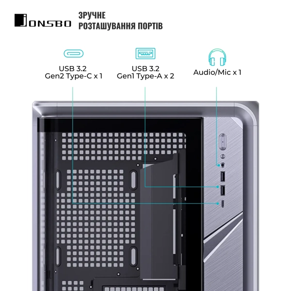 Купити Корпус JONSBO BO400CG Gray - фото 5