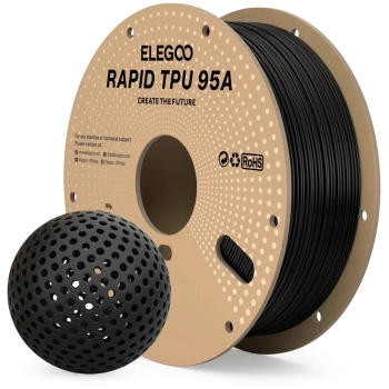 Купить Rapid TPU Filament (пластик) для 3D принтера ELEGOO 1кг, 1.75мм, черный (50.203.0631) - фото 1
