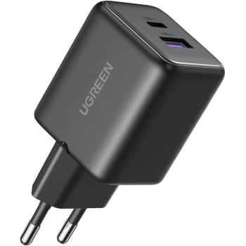 Купить Сетевое зарядное устройство UGREEN X516 2xUSB 30W (USB-A + USB-C) Black (65014) - фото 1
