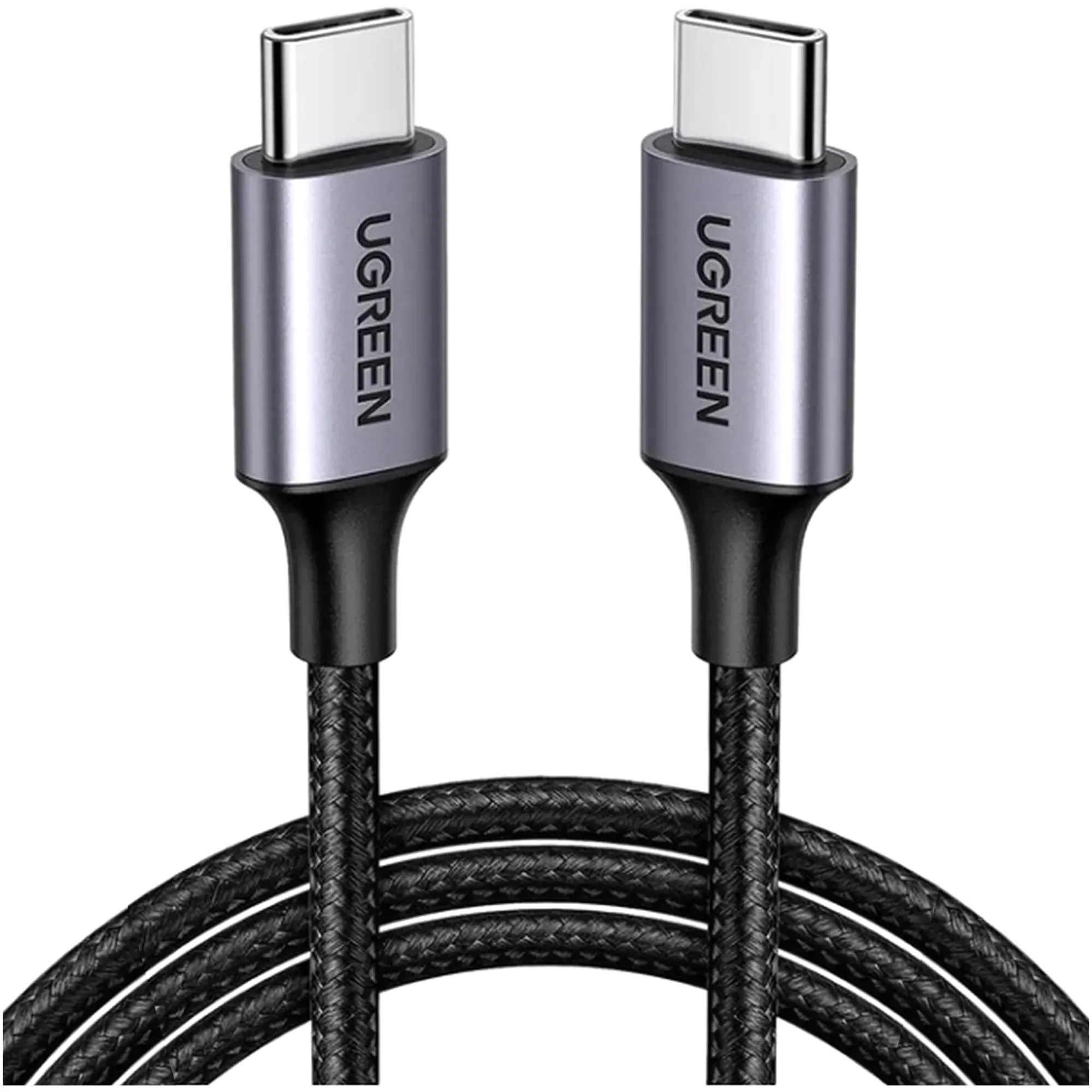 Купить Кабель UGREEN US261 USB-C - USB-C 60W 1m Gray/Black (50150) - фото 1