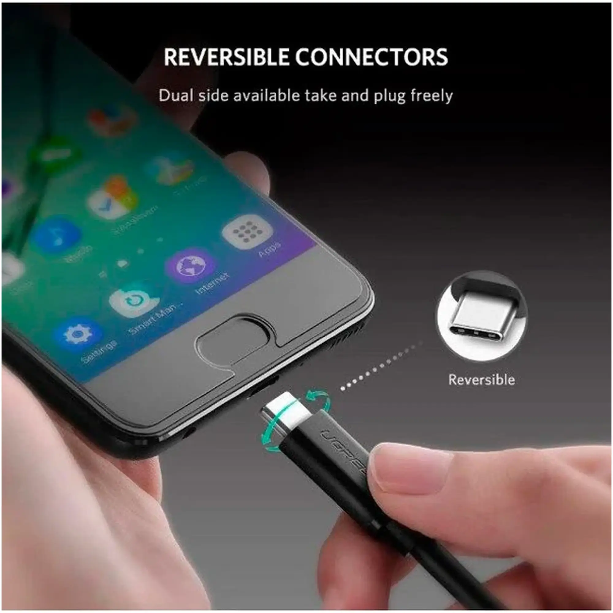 Купить Кабель UGREEN US286 USB-C - USB-C 3A 1.5m Black (50998) - фото 3