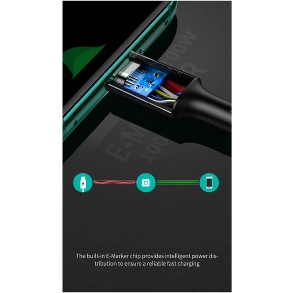 Купить Кабель UGREEN US300 USB-C - USB-C 100W 5A 2m Black (80372) - фото 2