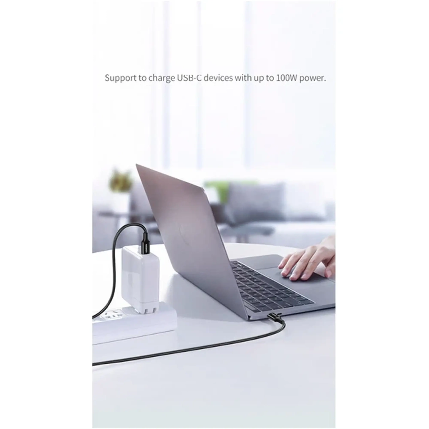 Купить Кабель UGREEN US300 USB-C - USB-C 100W 5A 2m Black (80372) - фото 4