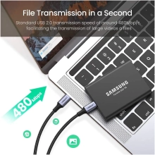 Купить Кабель UGREEN US316 USB-C - USB-C 100W 2m Space Gray (70429) - фото 2