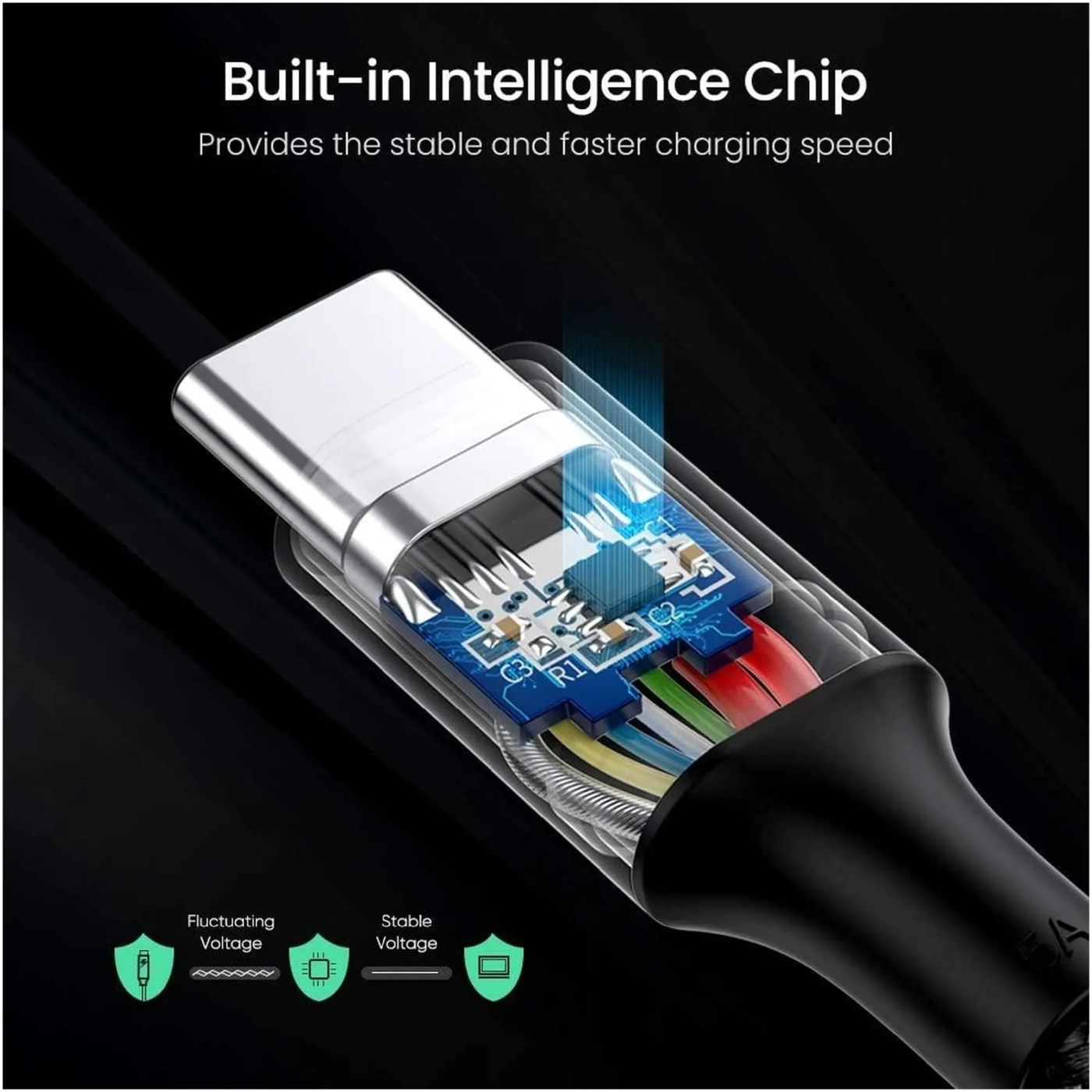 Купить Кабель UGREEN US316 USB-C - USB-C 100W 2m Space Gray (70429) - фото 4