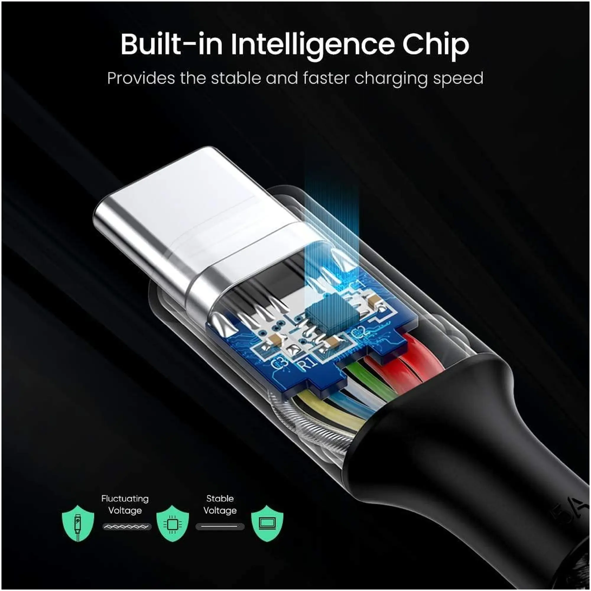Купить Кабель UGREEN US316 USB-C - USB-C 100W 2m Space Gray (70429) - фото 4