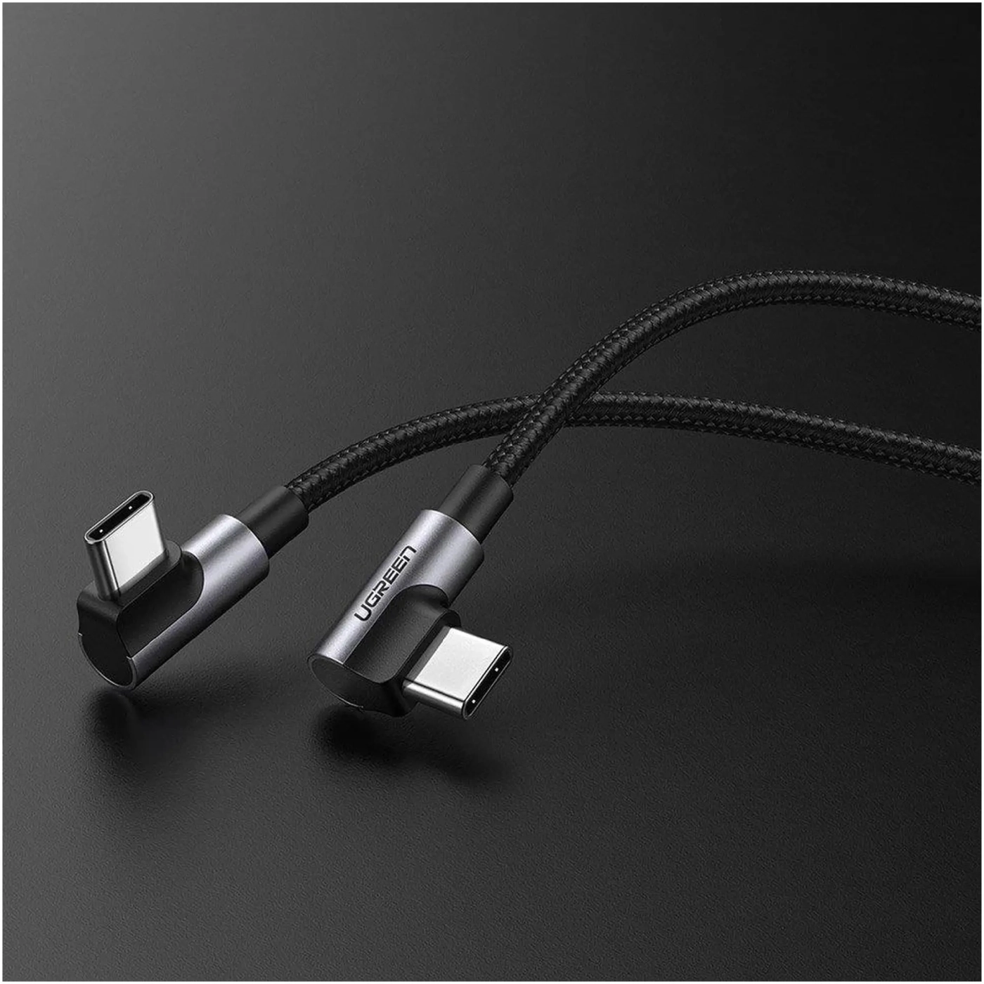 Купить Кабель UGREEN US323 USB-C - USB-C 3A 1m Gray/Black (70529) - фото 2