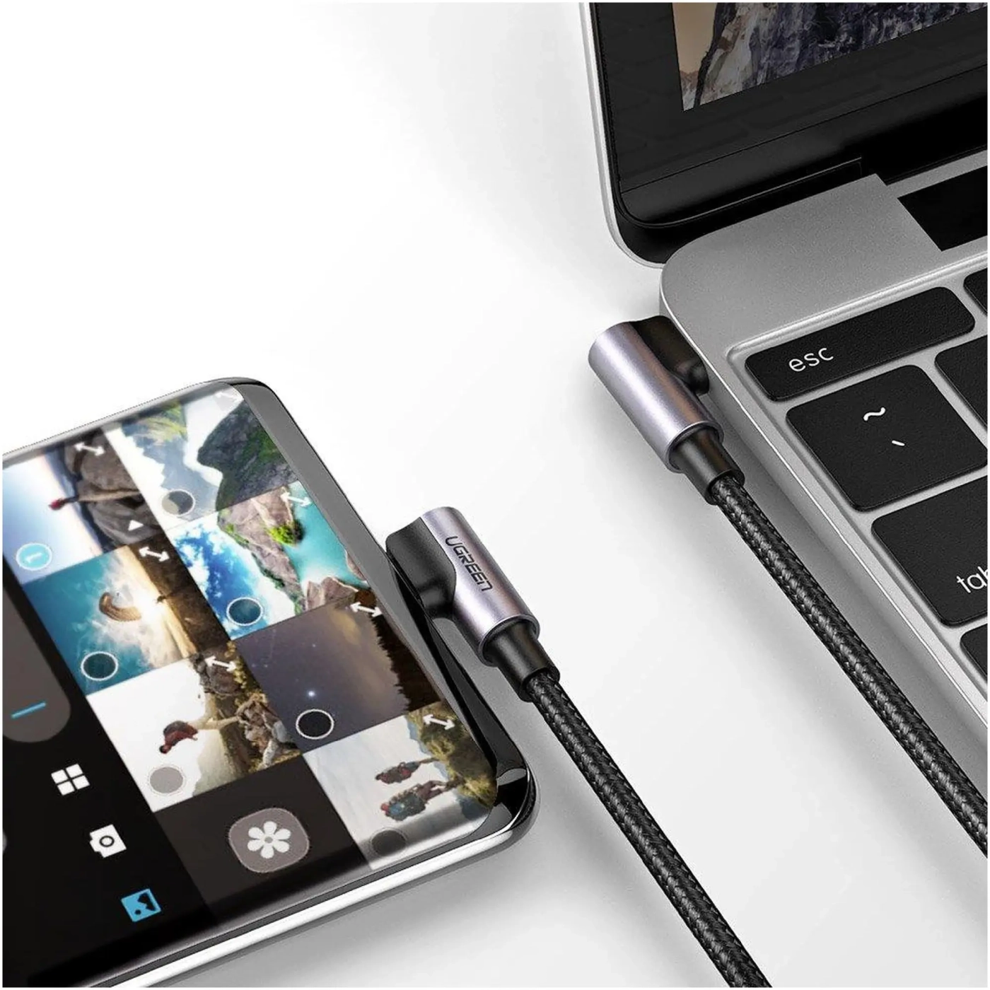 Купить Кабель UGREEN US323 USB-C - USB-C 3A 1m Gray/Black (70529) - фото 4