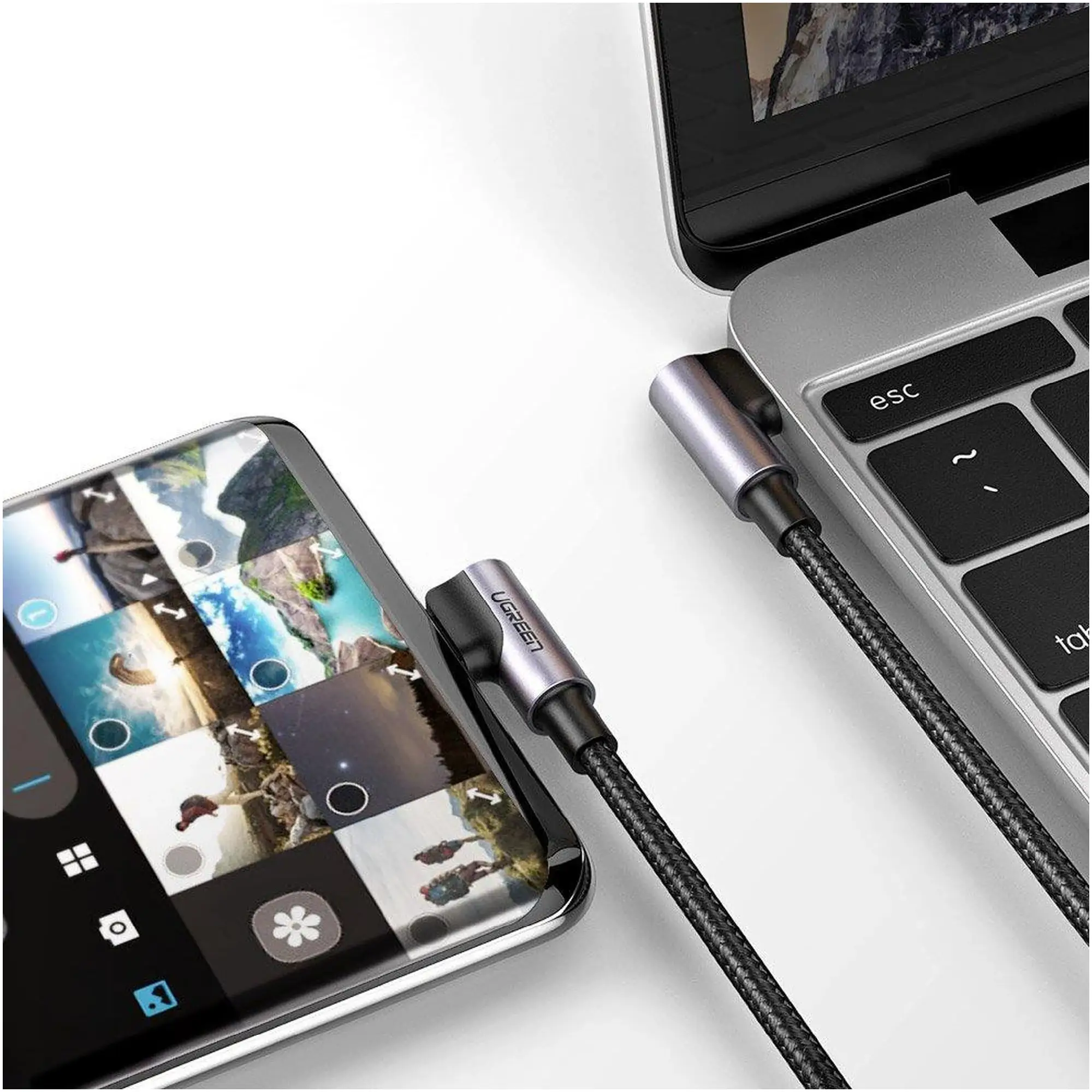Купить Кабель UGREEN US323 USB-C - USB-C 3A 1m Gray/Black (70529) - фото 4