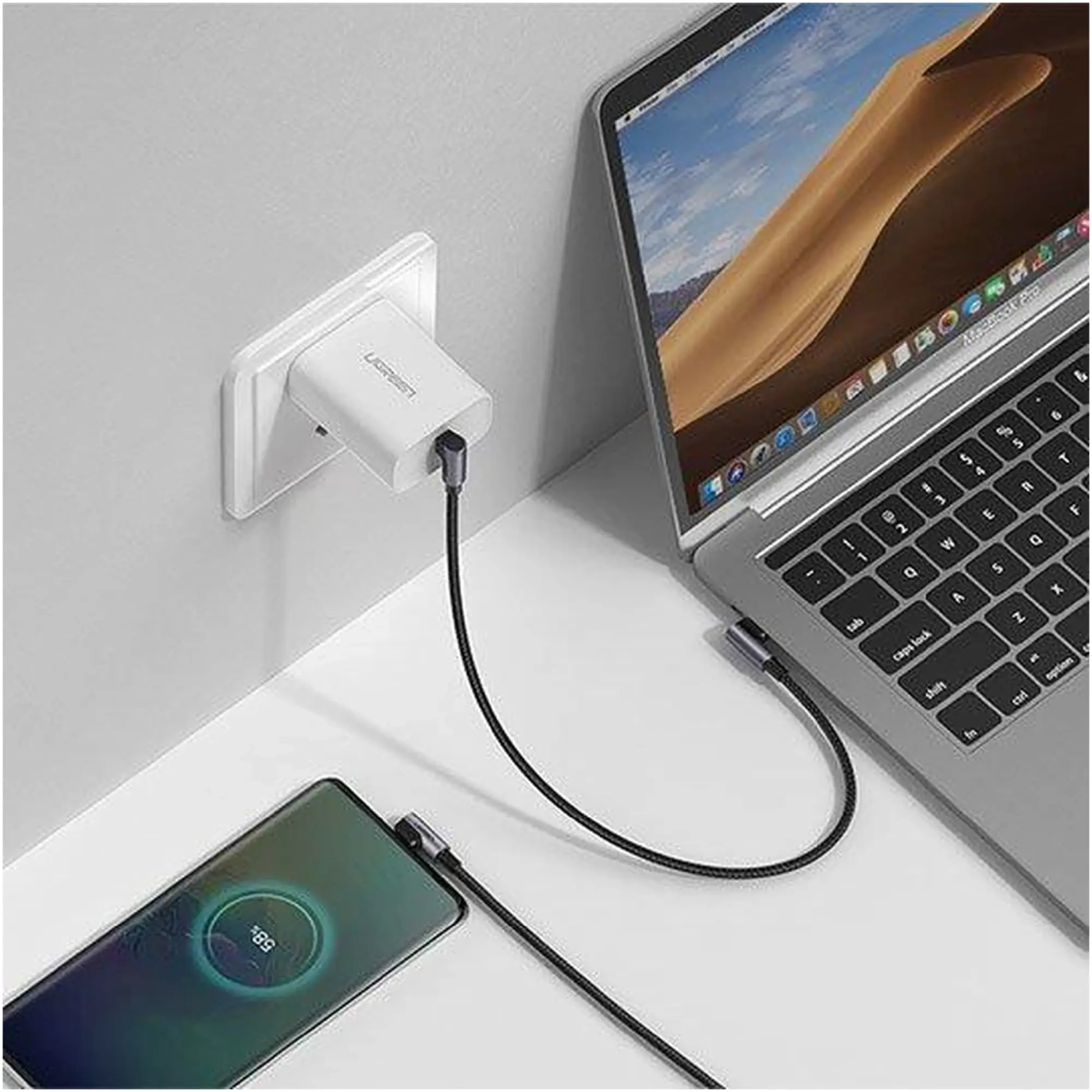Купить Кабель UGREEN US323 USB-C - USB-C 3A 1m Gray/Black (70529) - фото 5