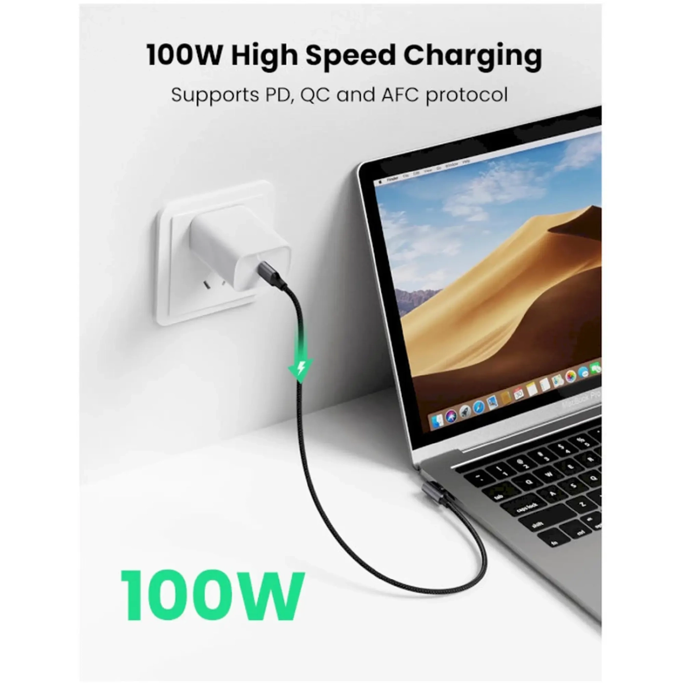 Купить Кабель UGREEN US334 USB 2.0 Type-C M-M 2 m Aluminium Braid Black (70645) - фото 3