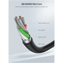 Купить Кабель UGREEN US287 USB 2.0 AM-Type-C 0.5m 60W Nickel Plating Black (60115) - фото 5