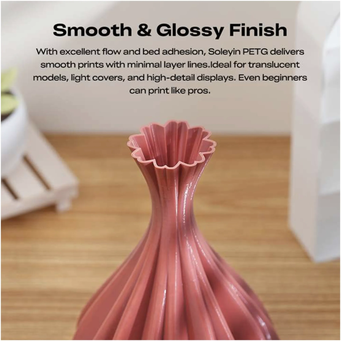 Купить PETG Filament (пластик) для 3D принтера CREALITY Soleyin 1кг, 1.75мм, молочно-чайный (3301030165) - фото 6