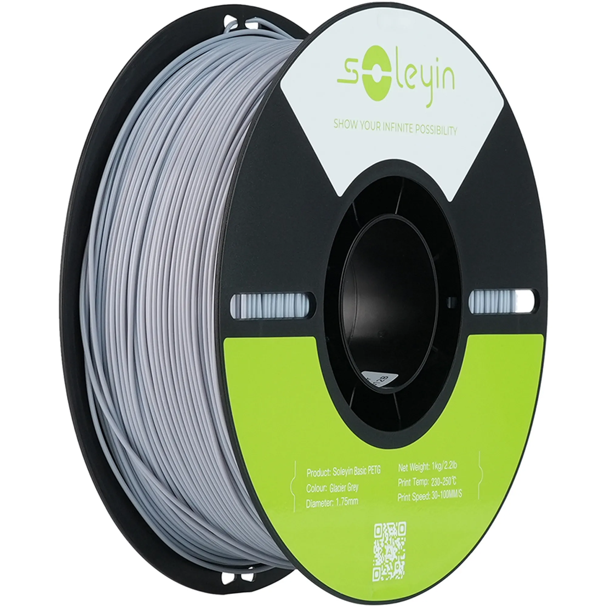 Купить PETG Filament (пластик) для 3D принтера CREALITY Soleyin 1кг, 1.75мм, ледяной серый (3301030166) - фото 1