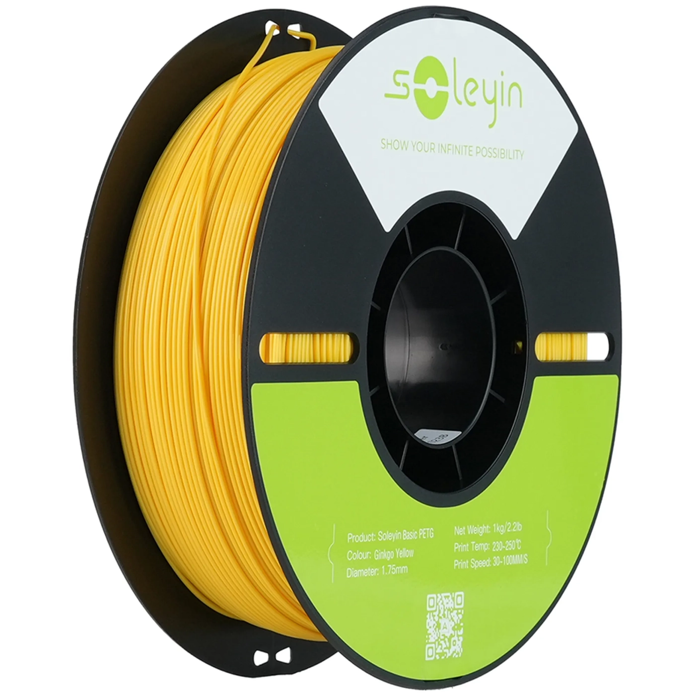 Купить PETG Filament (пластик) для 3D принтера CREALITY Soleyin 1кг, 1.75мм, желтый гинкго (3301030160) - фото 1