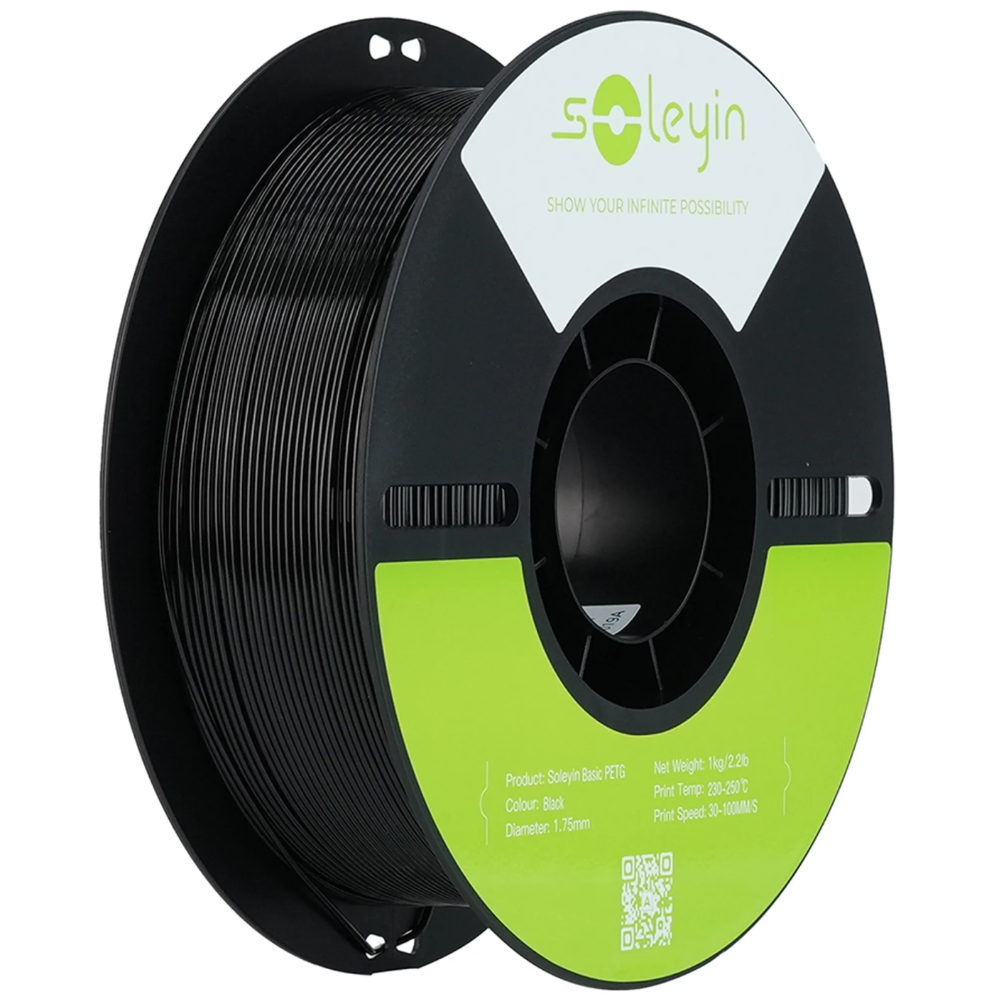 Купить PETG Filament (пластик) для 3D принтера CREALITY Soleyin 1кг, 1.75мм, черный (3301030163) - фото 1