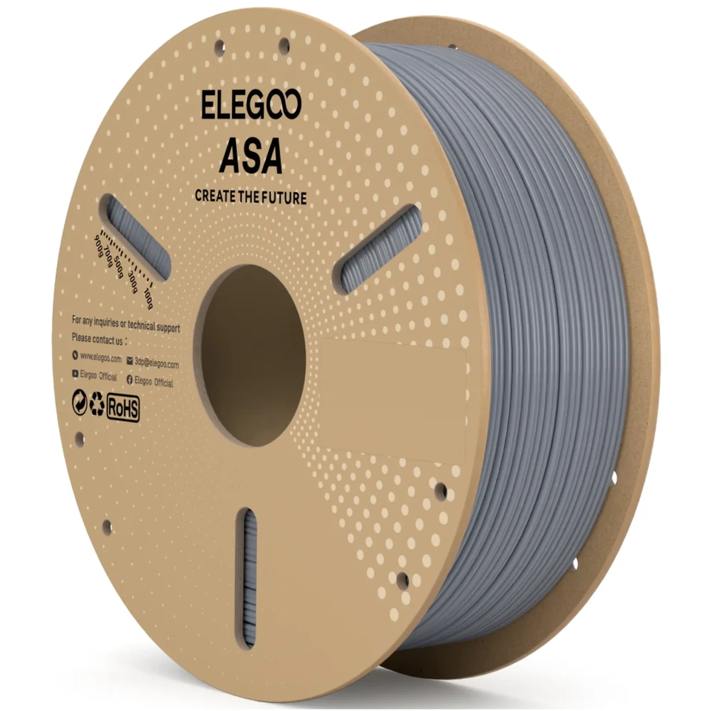 Купить ASA Filament (пластик) для 3D принтера ELEGOO 1кг, 1.75мм, серый (50.203.0738) - фото 1