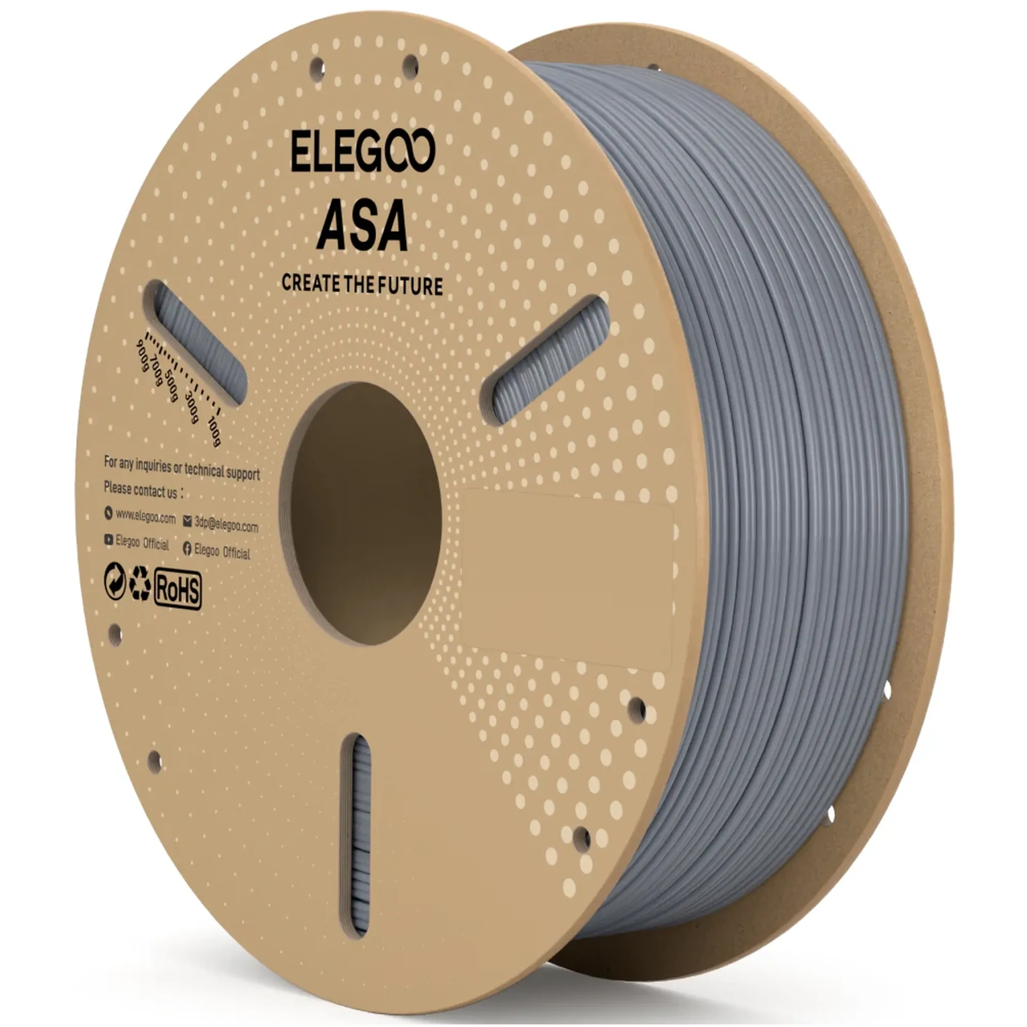 Купить ASA Filament (пластик) для 3D принтера ELEGOO 1кг, 1.75мм, серый (50.203.0738) - фото 1