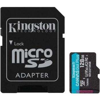 Купити Карта пам'яті Kingston 128GB microSDXC сlass 10 UHS-I U3 V30 A2 Canvas Go Plus G4 (SDCG4/128GB) - фото 1