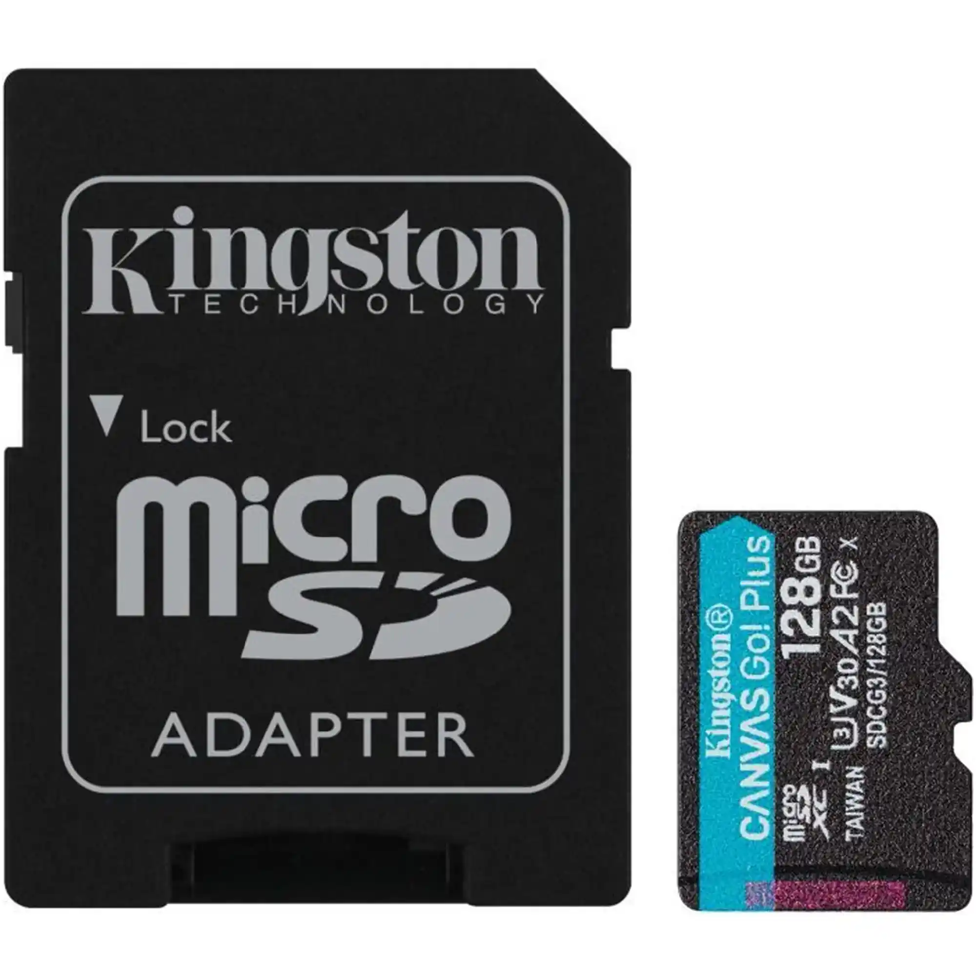 Купити Карта пам'яті Kingston 128GB microSDXC сlass 10 UHS-I U3 V30 A2 Canvas Go Plus G4 (SDCG4/128GB) - фото 1