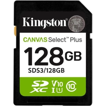 Купити Карта пам'яті Kingston 128GB SDXC class 10 UHS-I V10 A1 Canvas Select Plus (SDS3/128GB) - фото 1