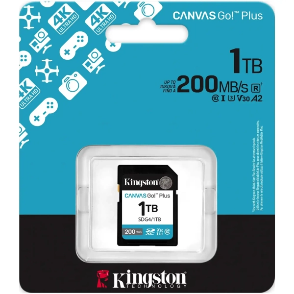 Купить Карта памяти Kingston 1TB SDXC сlass 10 UHS-I U3 V30 Canvas Go Plus G4 (SDG4/1TB) - фото 3